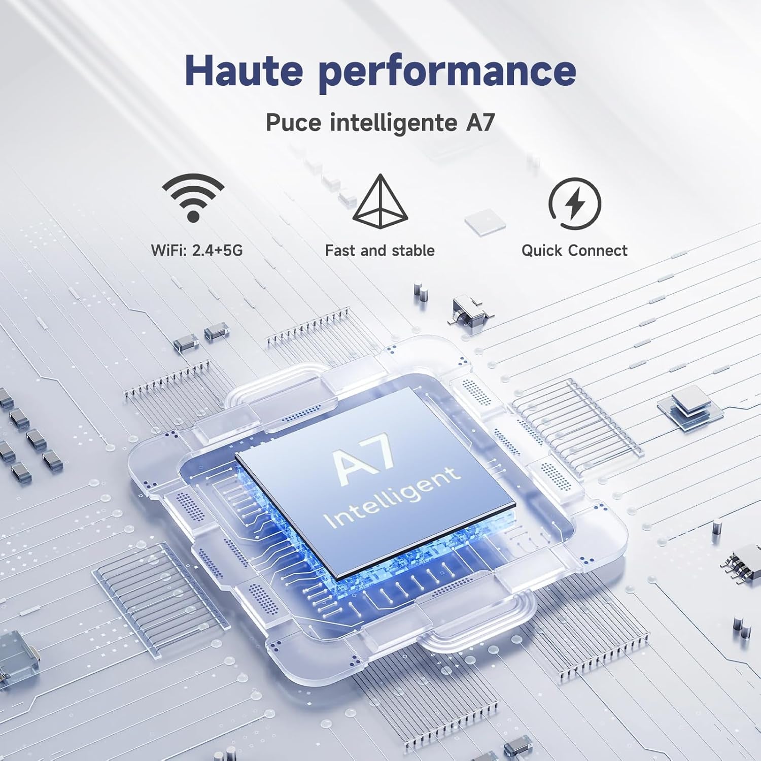 Mini SE Adaptateur Carplay Sans Fil,Convertissez Carplay Filaire En Carplay San Fil,5Ghz Wifi Auto-Connect,Prend En Charge Siri, Musique En Ligne,Navigation,Téléphone